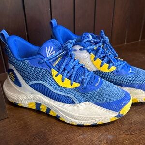 Under Armour Steph Curry Blue and Yellow  Basketball Shoes